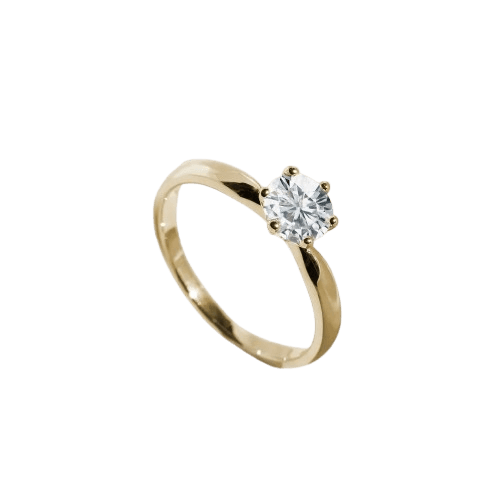 Love Crystal Woman Golden Finger Ring