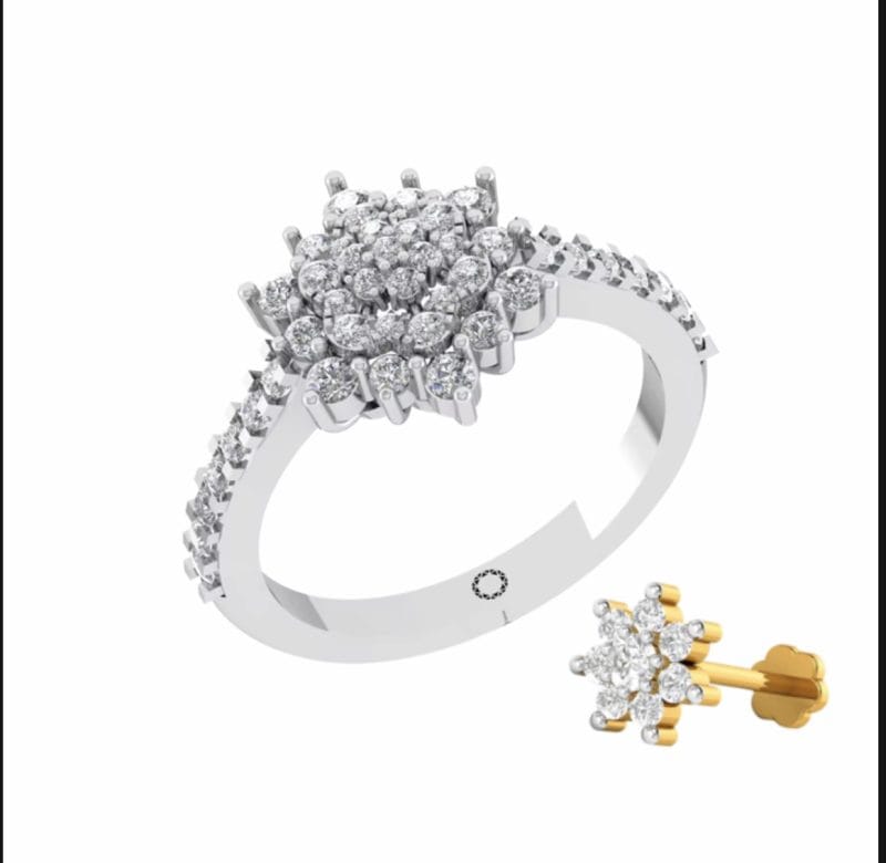 Sparkling Floral Ring with Free 7 Stone Nospin