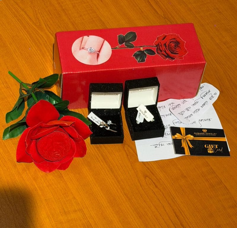 Romantic Red Rose Jewelry Gift Set (5 PCS)