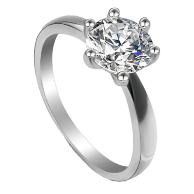 Diamond Cut One Stone Finger-R2