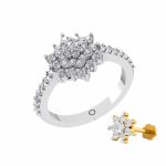 Sparkling Floral Ring with Free 7 Stone Nospin